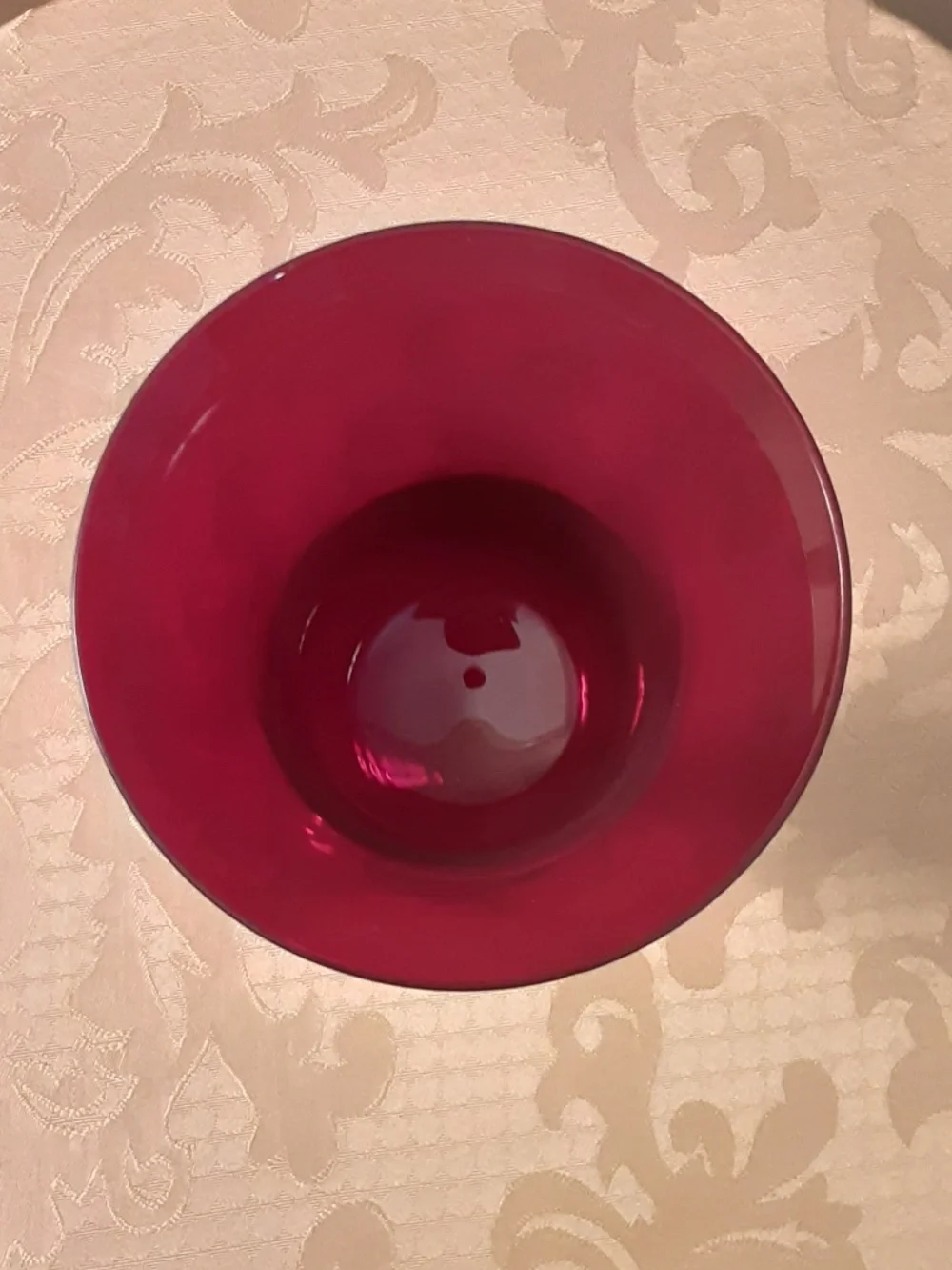 Ruby Red Flared Clear Stemmed Vintage Goblet